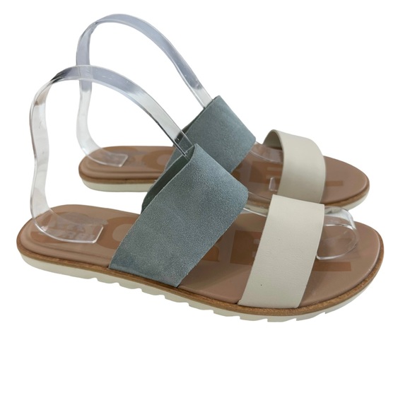 Sorel Ella II Crushed Blue/Chalk Slide Sandals Size 8.5 - Picture 4 of 16